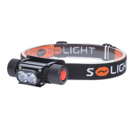 Solight LED čelová nabíjecí svítilna, 650lm, Li-ion, USB